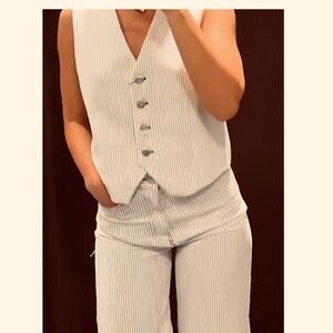 Zara Women's  Striped Pants and Vest Set